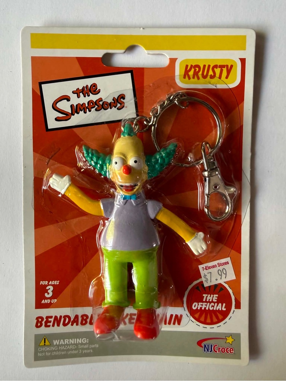 The Simpsons Krusty the Clown Bendable Keychain